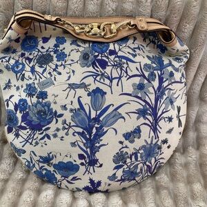 Gucci Blue Flora Horsebit Hobo